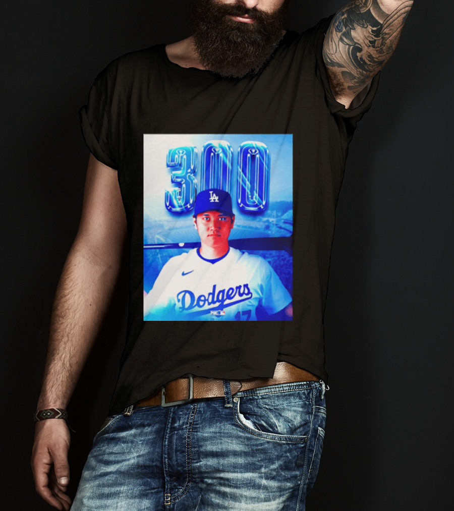Shohei Ohtani 300 Home Runs Milestone Los Angeles Dodgers T-Shirt