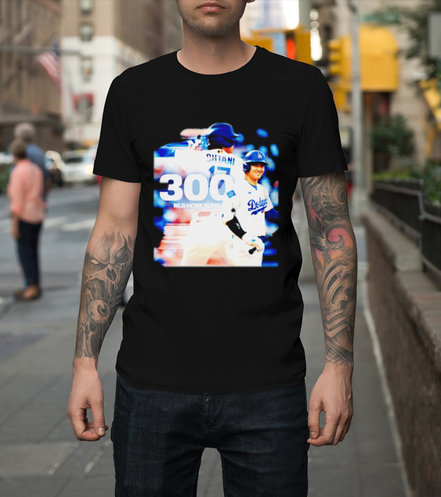 Shohei Ohtani 300 MLB Home Runs Los Angeles Dodgers Milestone Celebration T-Shirt