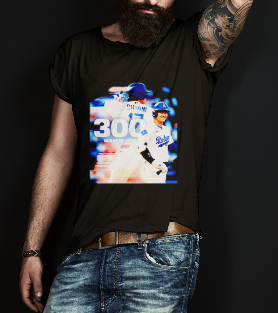 Shohei Ohtani 300 MLB Home Runs Los Angeles Dodgers Milestone Celebration T-Shirt