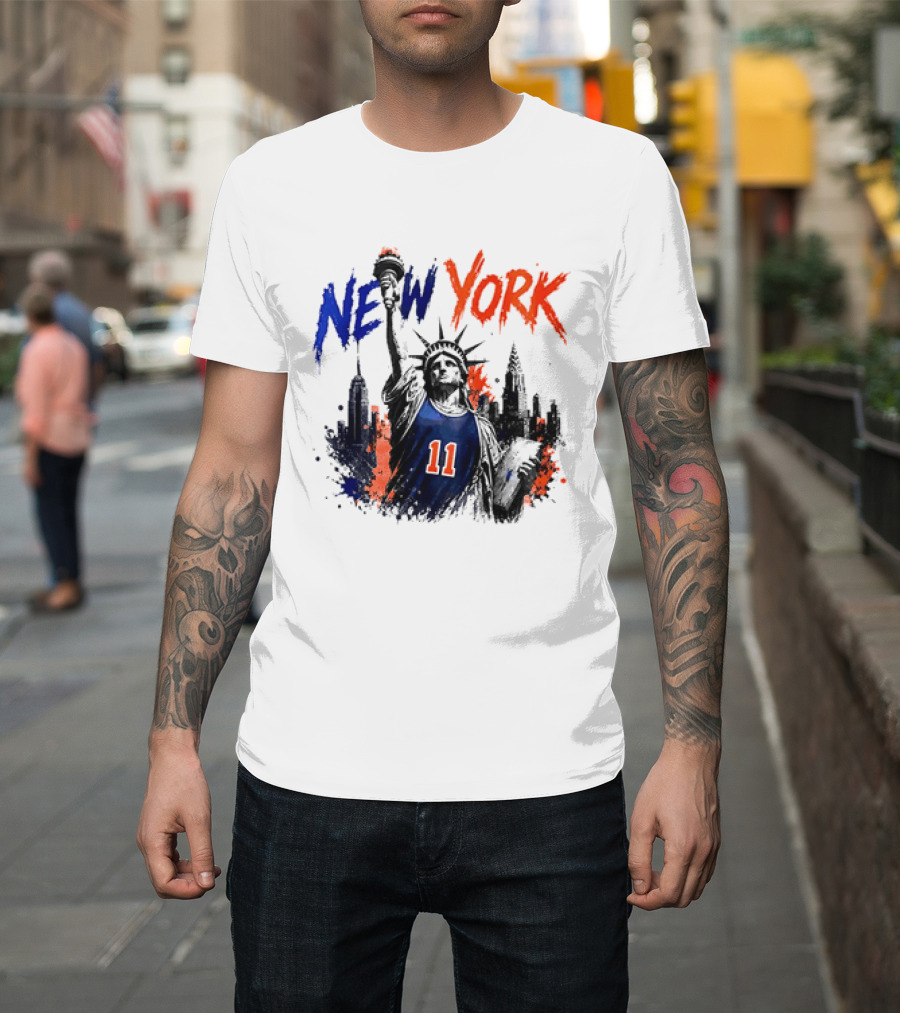 New York Statue Of Liberty Knicks Jersey City Skyline 11 T-Shirt