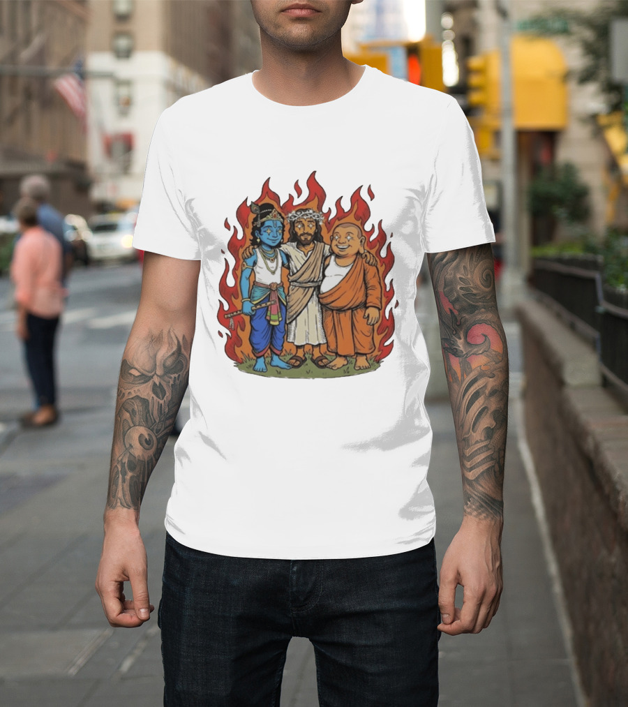 You Cannot Treat People Like Garbage Krishna Jesus Buddha Friendship T-Shirt