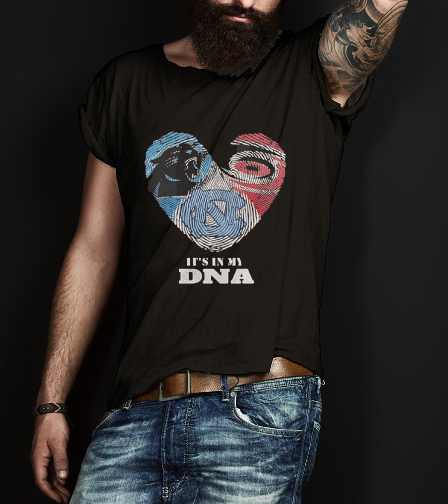 Carolina Panthers UNC Tar Heels Heart It's In My DNA T-Shirt