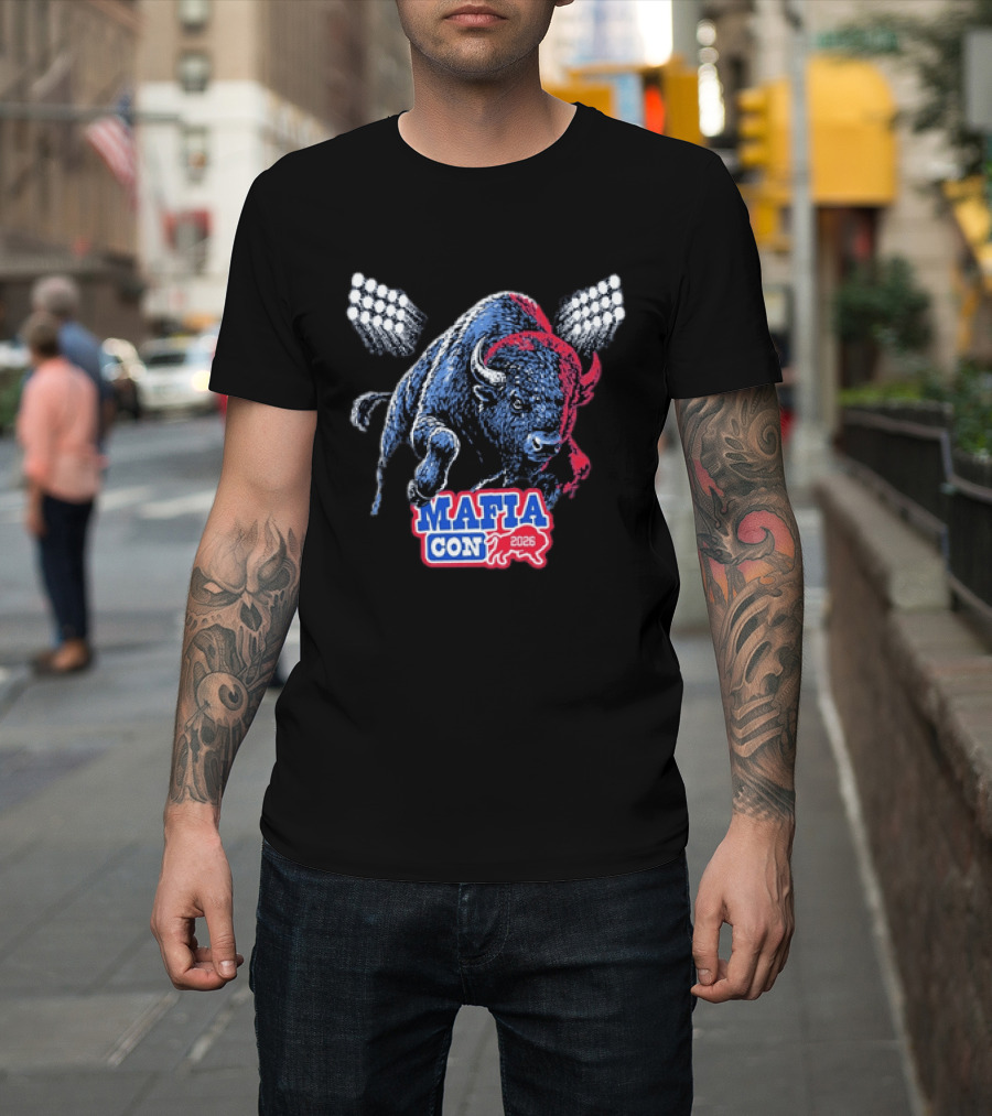 Mafia Con 2026 Buffalo Bills Bison Stadium Lights T-Shirt
