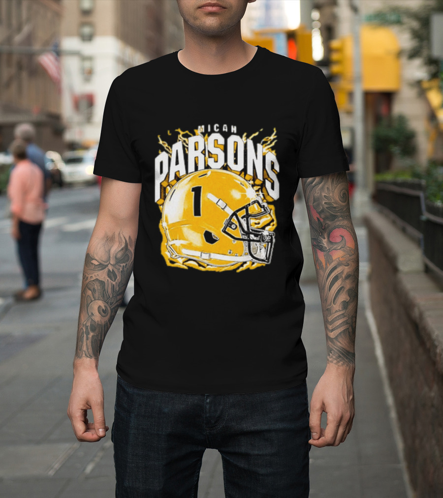 Micah Parsons No 1 Football Helmet Explosion T-Shirt