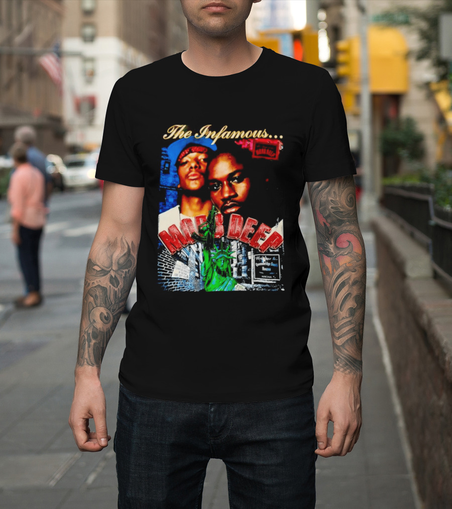 The Infamous Mobb Deep Havoc Prodigy Queensbridge South Houses New York City Statue Of Liberty T-Shirt