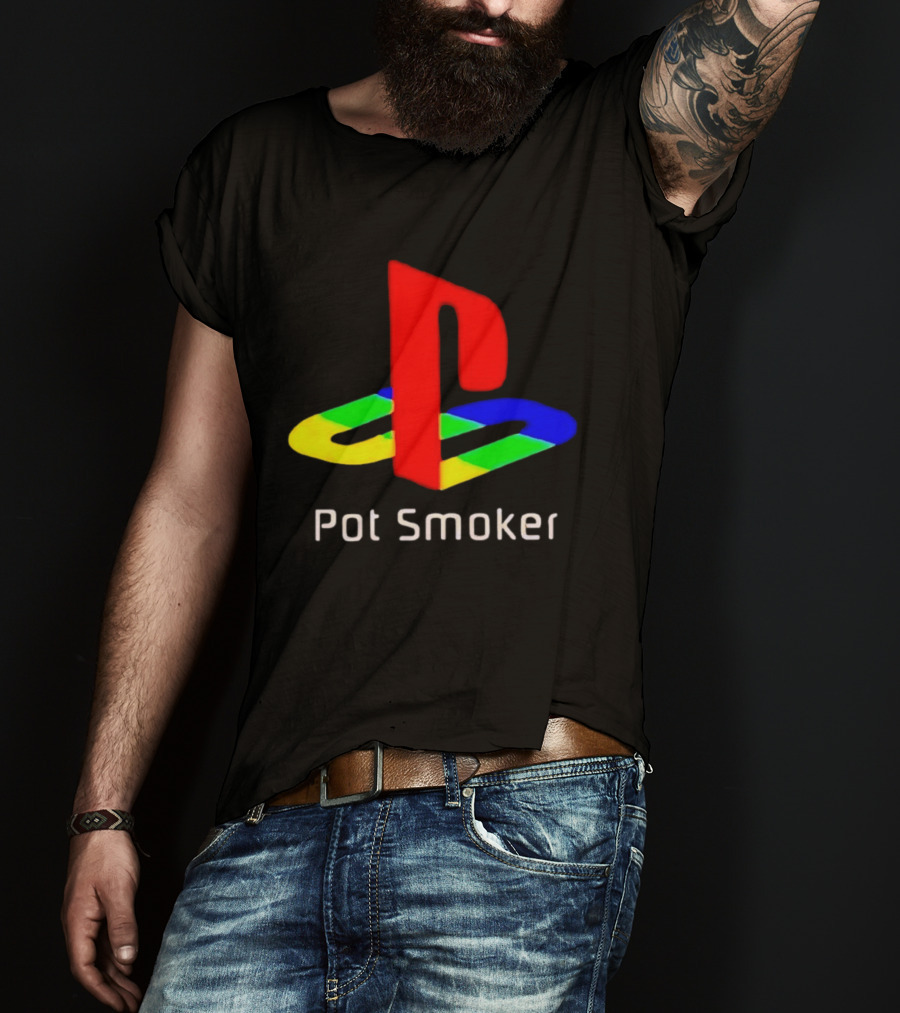 PlayStation Pot Smoker Iconic Colorful Gaming T-Shirt