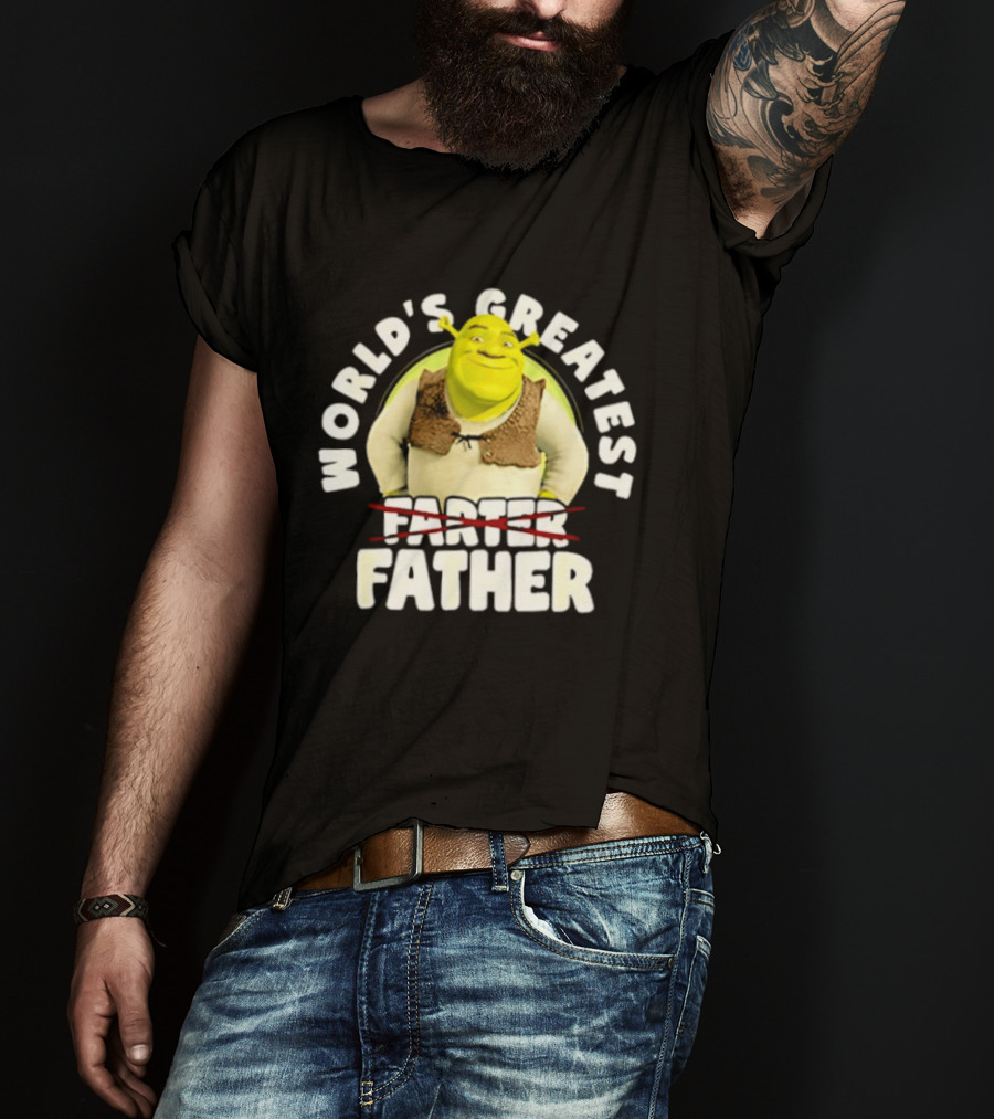 World's Greatest Farter Father Shrek Cartoon T-Shirt
