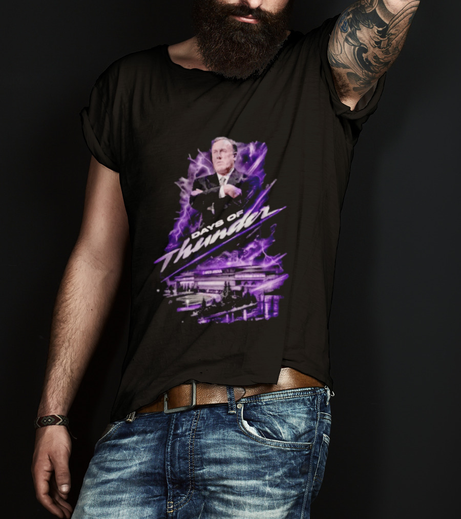 Rick Adelman Days Of Thunder Arco Arena Purple Lightning T-Shirt