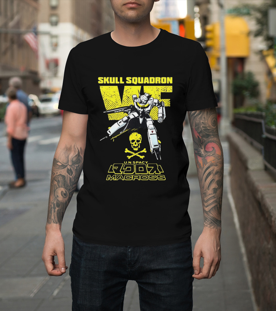 Skull Squadron VF U.N. Spacy Macross Anime Valkyrie T-Shirt