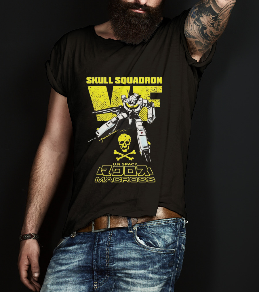 Skull Squadron VF U.N. Spacy Macross Anime Valkyrie T-Shirt