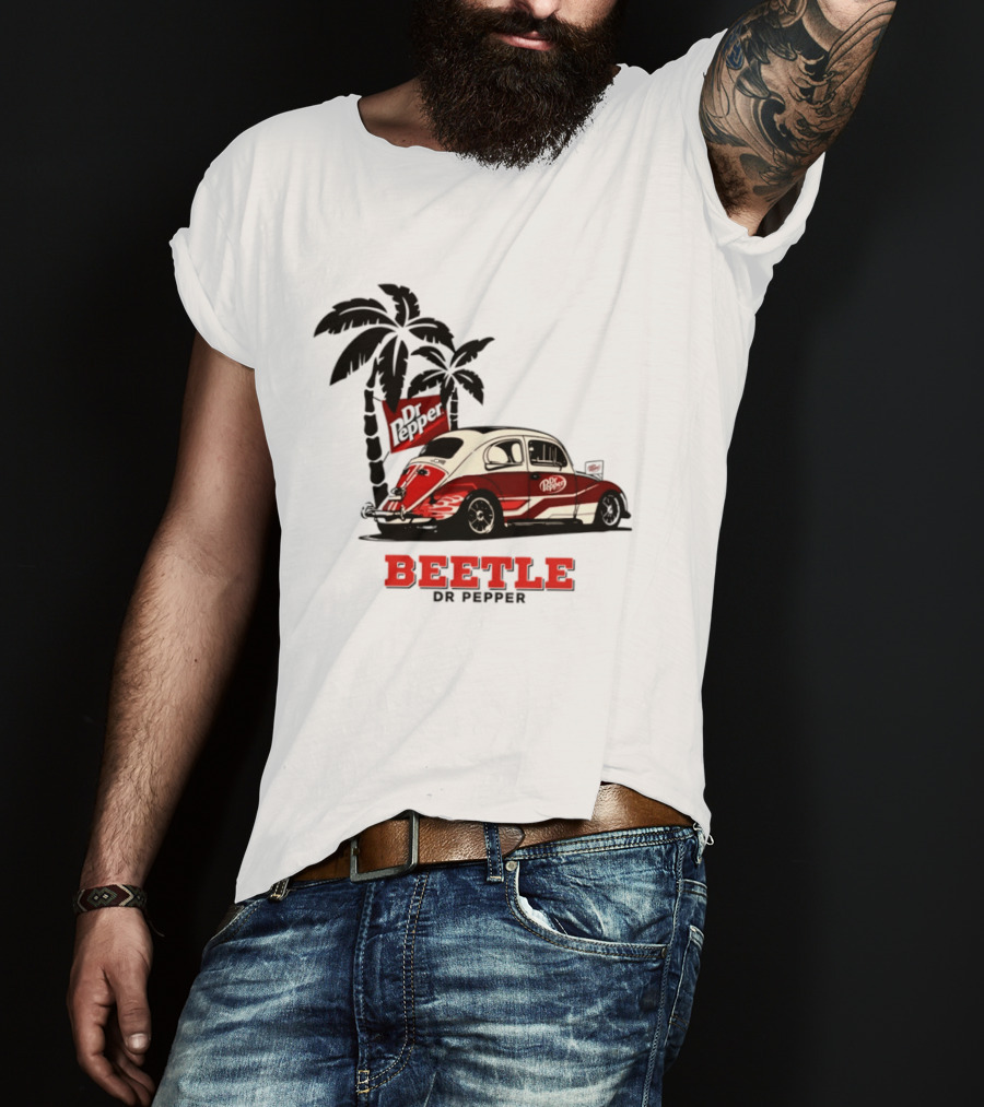 Beetle Dr Pepper Volkswagen Car With Palm Tree T-Shirt