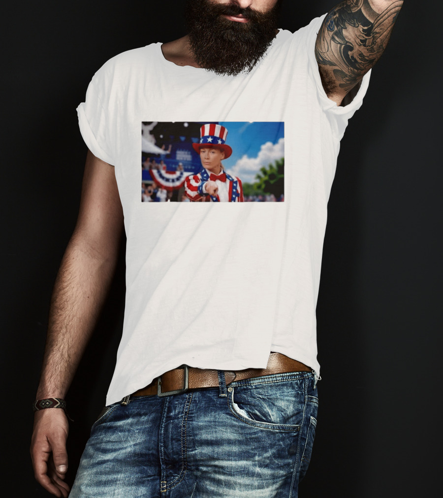 Sophia Cunningham Uncle Sam Patriotic Costume Red White Blue Stars And Stripes T-Shirt