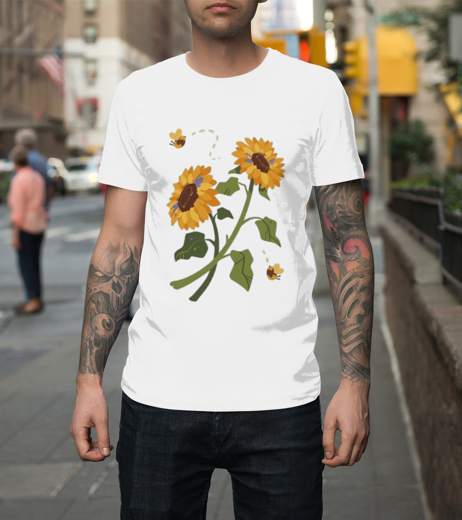 Sunflower Good Times With Sunflowers Bees And Scar Suowers T-Shirt