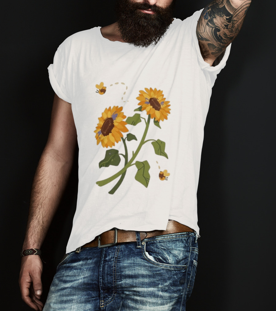 Sunflower Good Times With Sunflowers Bees And Scar Suowers T-Shirt