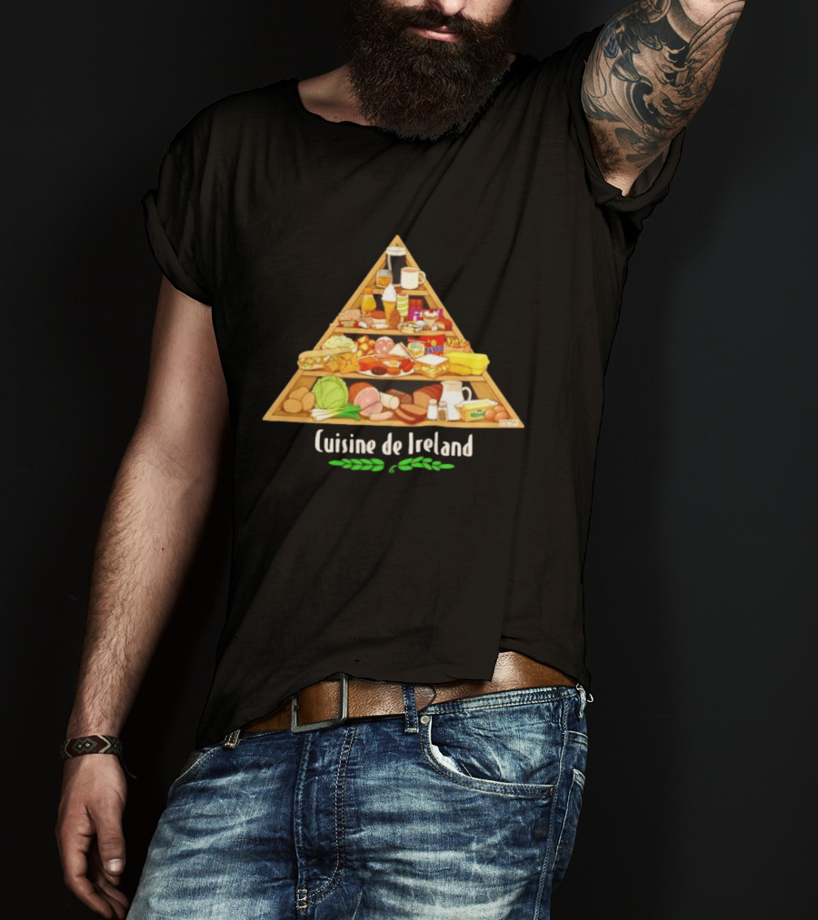 Cuisine De Ireland Humorous Cartoon Food Pyramid T-Shirt