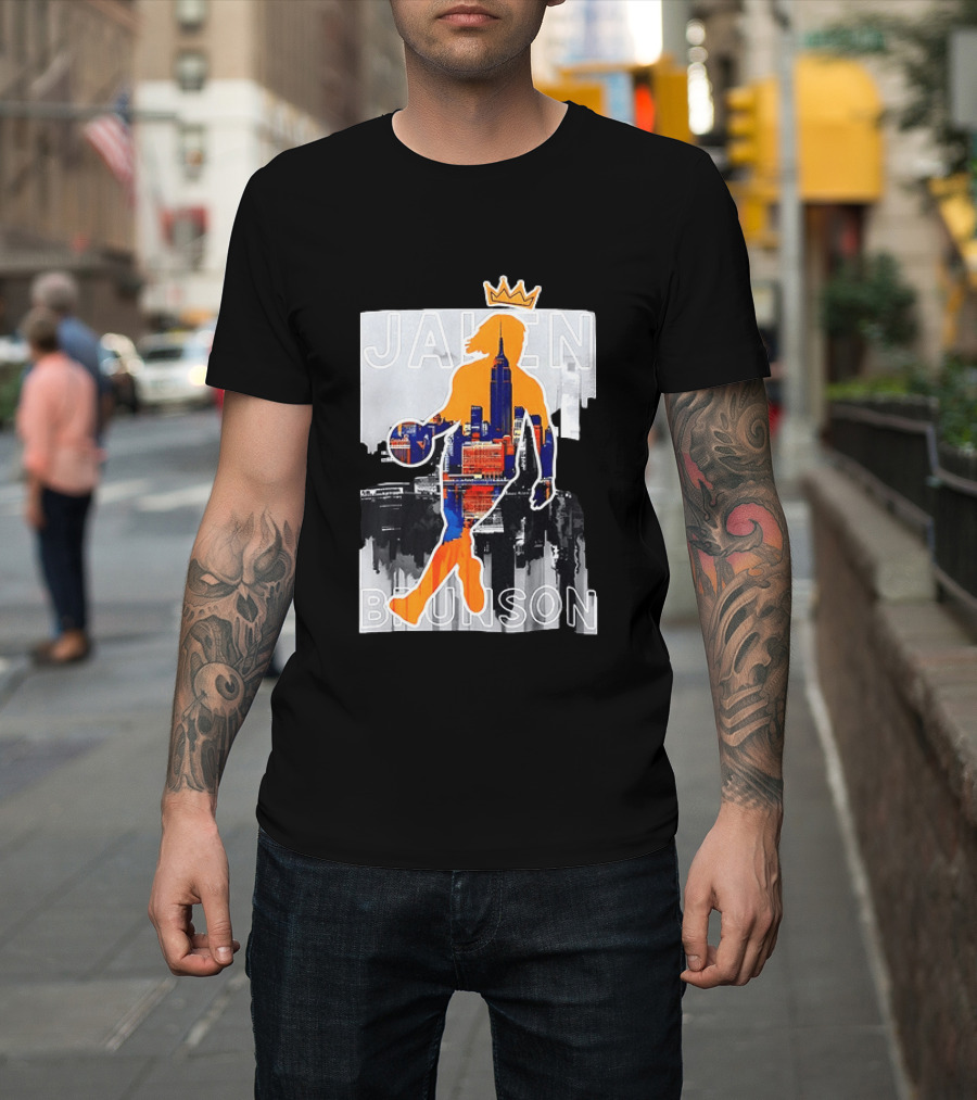 King Of New York Jalen Brunson New York Knicks NBA 2026 Skyline T-Shirt