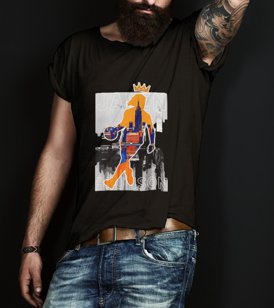 King Of New York Jalen Brunson New York Knicks NBA 2026 Skyline T-Shirt