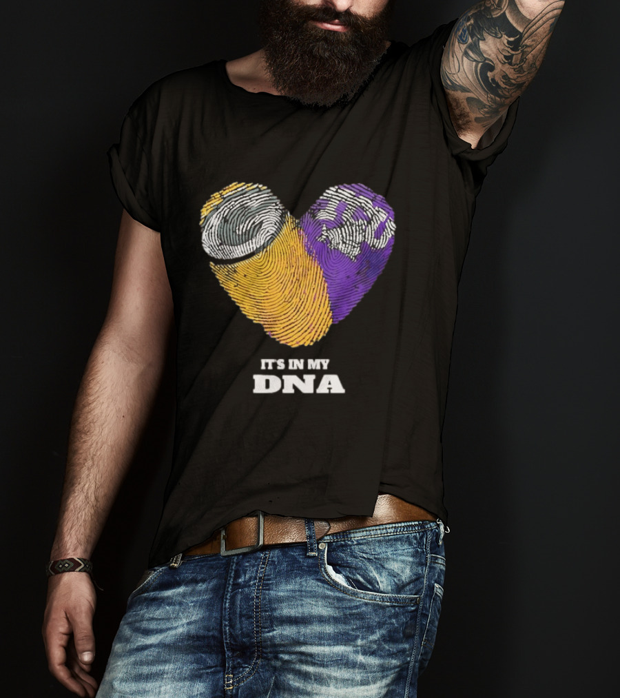 Green Bay Packers TCU Horned Frogs It's In My DNA Heart Fingerprints Fan Love T-Shirt