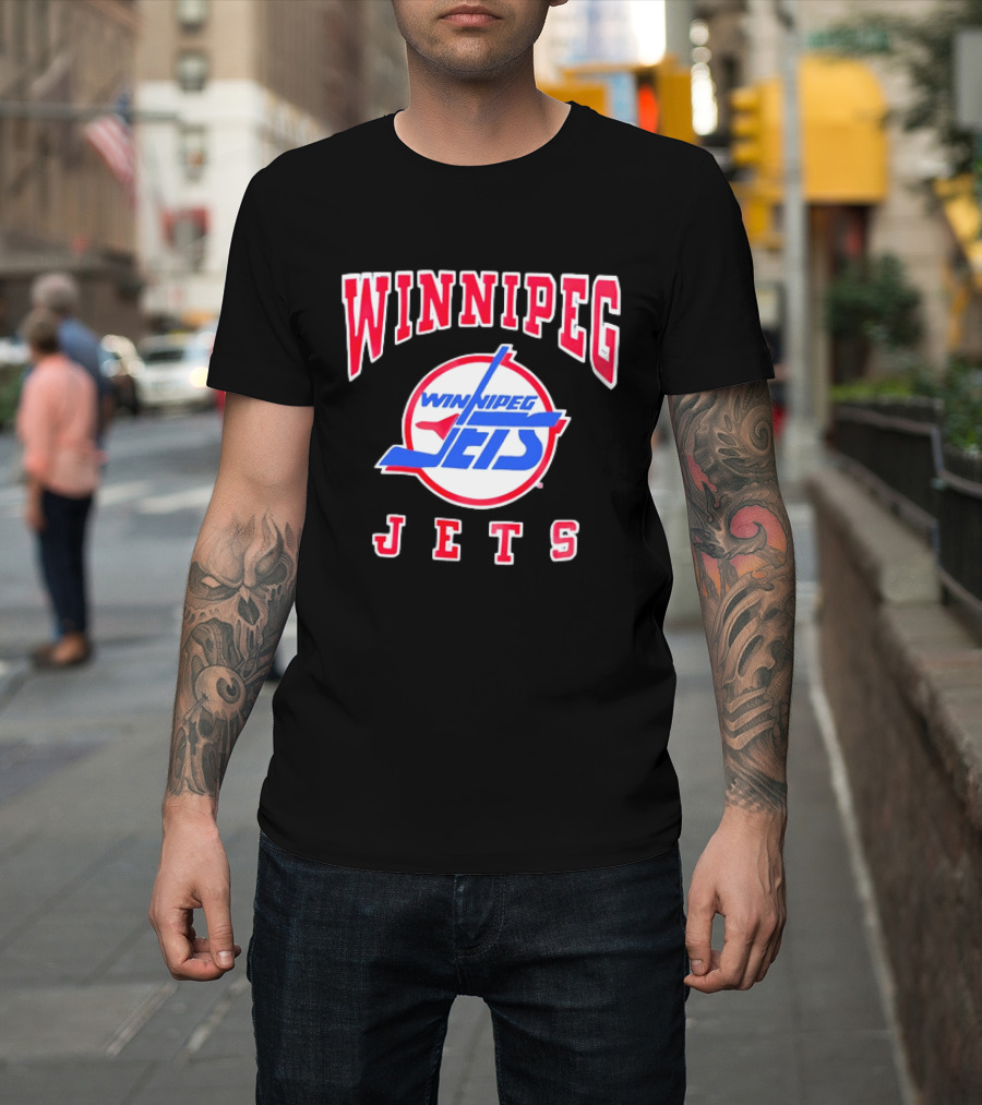 Winnipeg Jets Hockey Team Name Bold NHL Sportswear T-Shirt