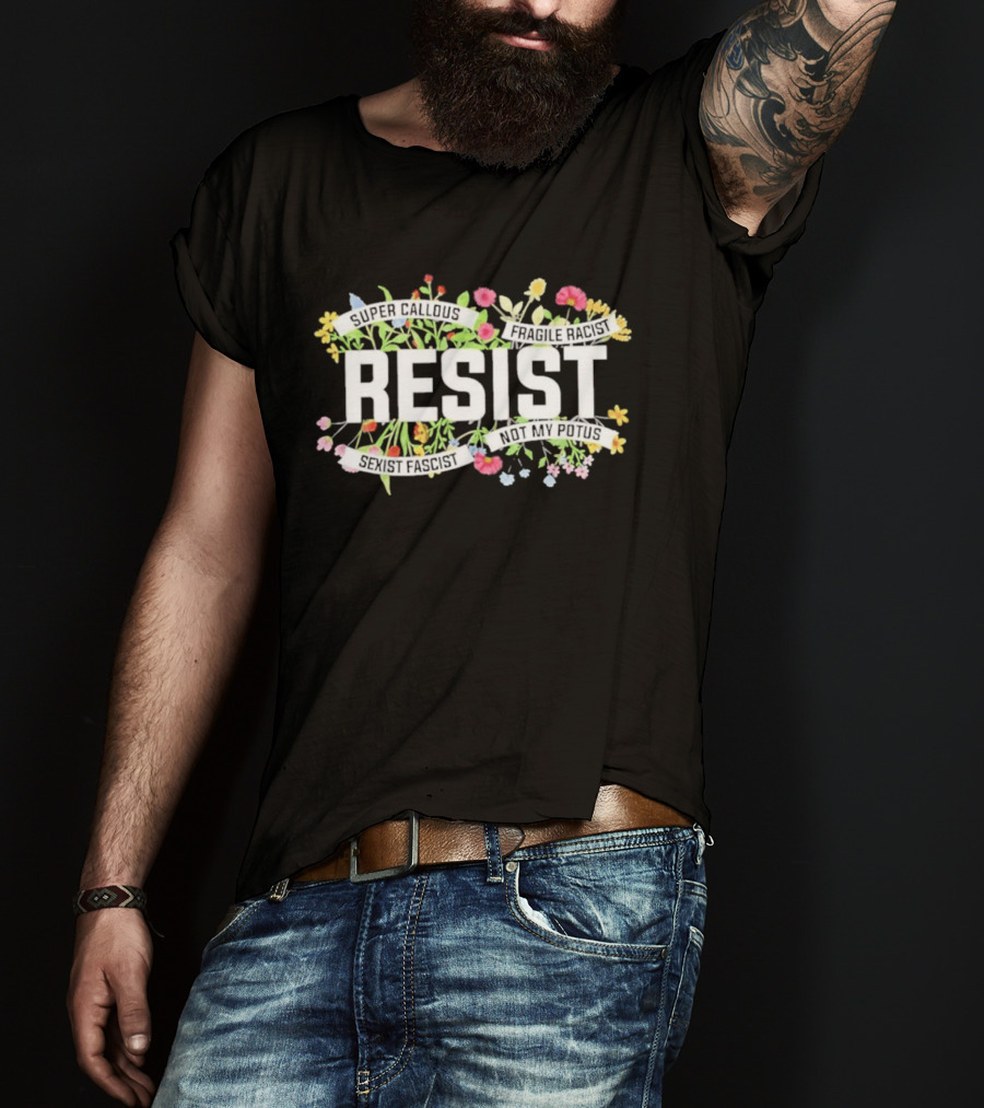 RESIST Floral Blooms With Vibrant Flowers T-Shirt