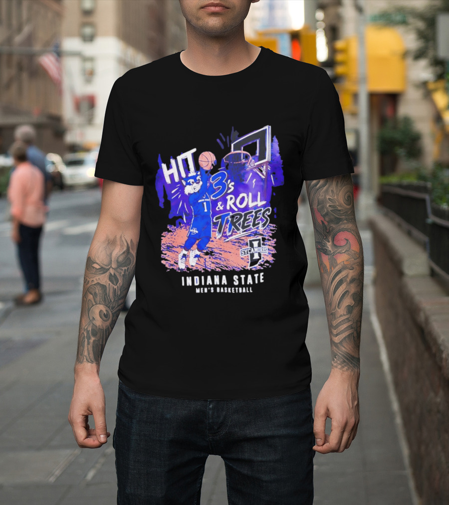 Indiana State Hit 3s And Roll Trees Sycamores Basketball T-Shirt