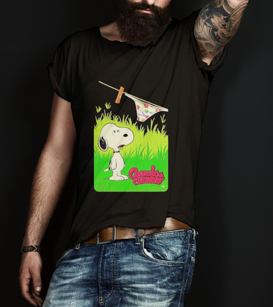 Snoopy Caramelos De Cianuro En Español Classic Cartoon And Rock Band Fusion T-Shirt