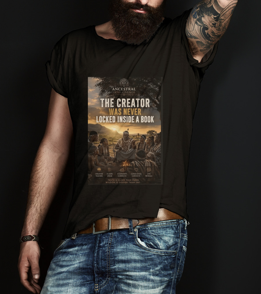 Ancestral Intelligence The Creator Was Never Locked Inside A Book Wisdom Inspirational T-Shirt