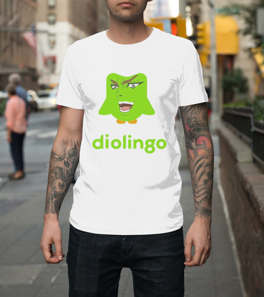 Diolingo Duolingo Owl Dio Brando Meme JoJo's Bizarre Adventure T-Shirt