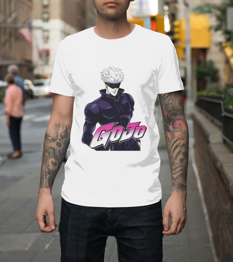 Satoru Gojo Jujutsu Kaisen Anime Crossover Jojo T-Shirt