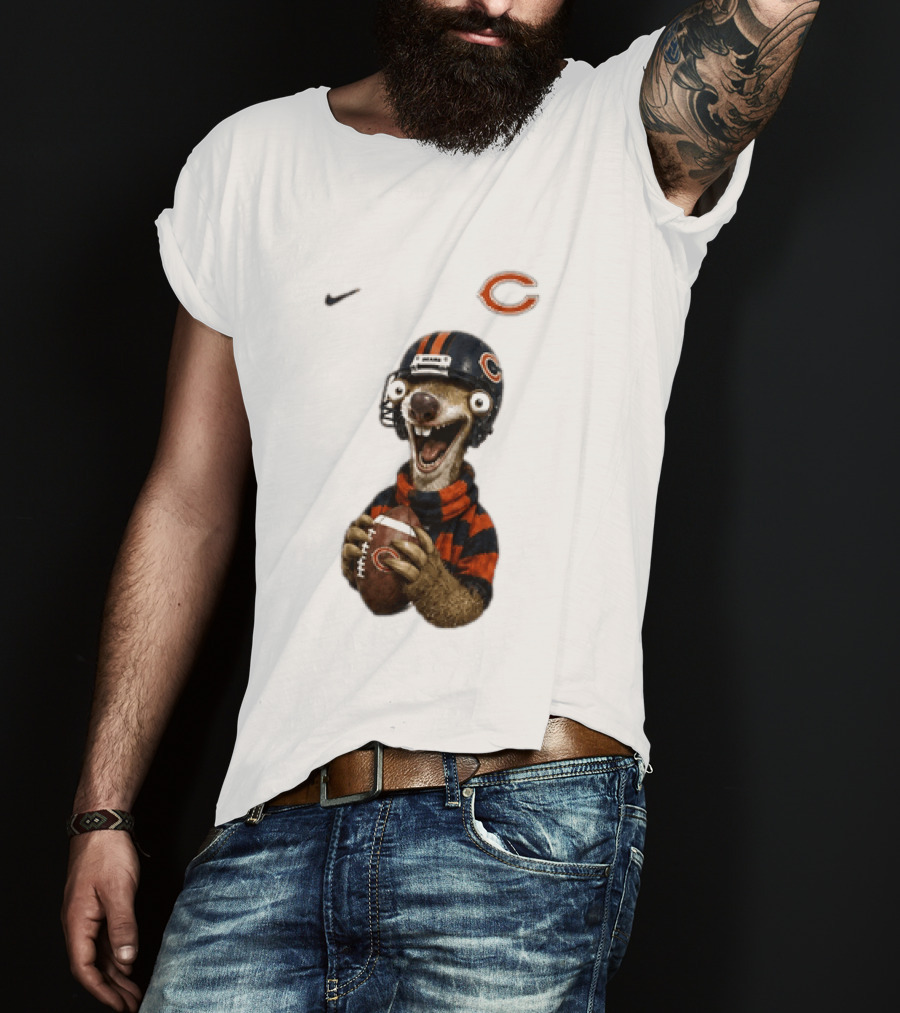 Sid The Sloth Chicago Bears Football Helmet Nike NFL Fan Gear T-Shirt
