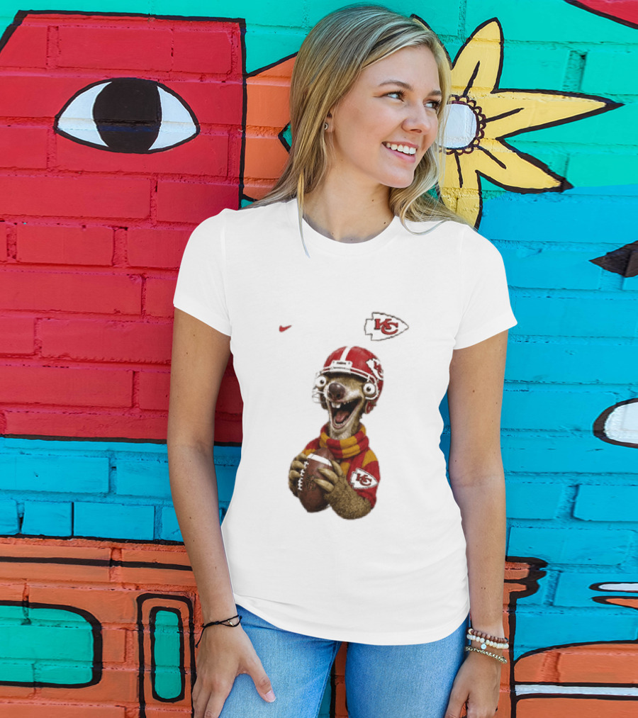 Sid The Sloth Kansas City Chiefs Helmet Football Fanatic T-Shirt