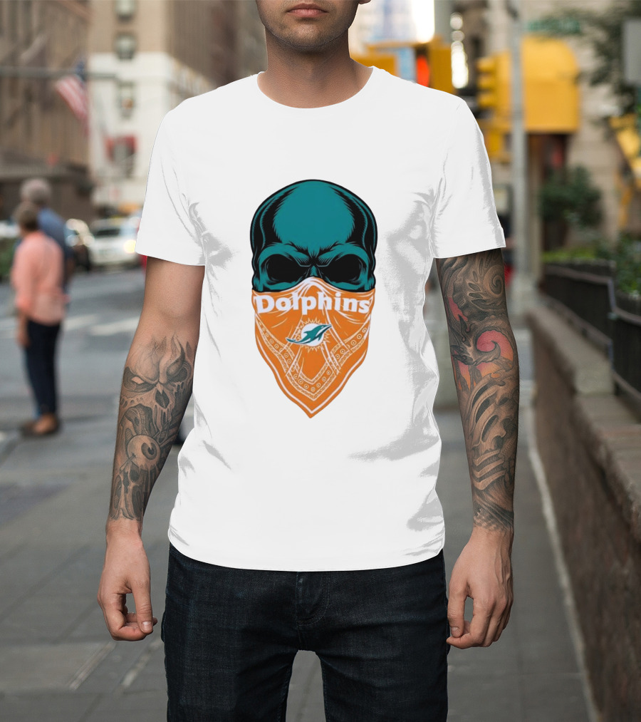 Miami Dolphins Skull Bandana With Team T-Shirt