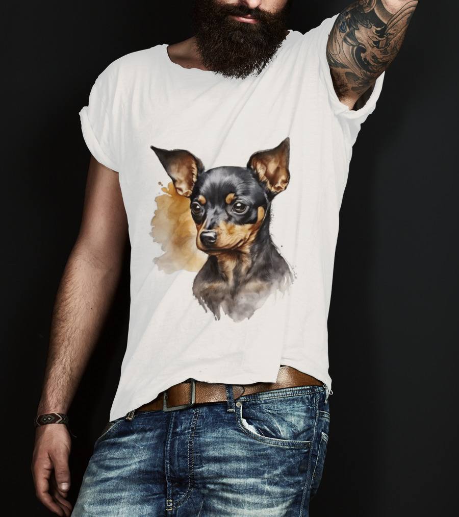 Miniature Pinscher Dog Watercolor T-Shirt