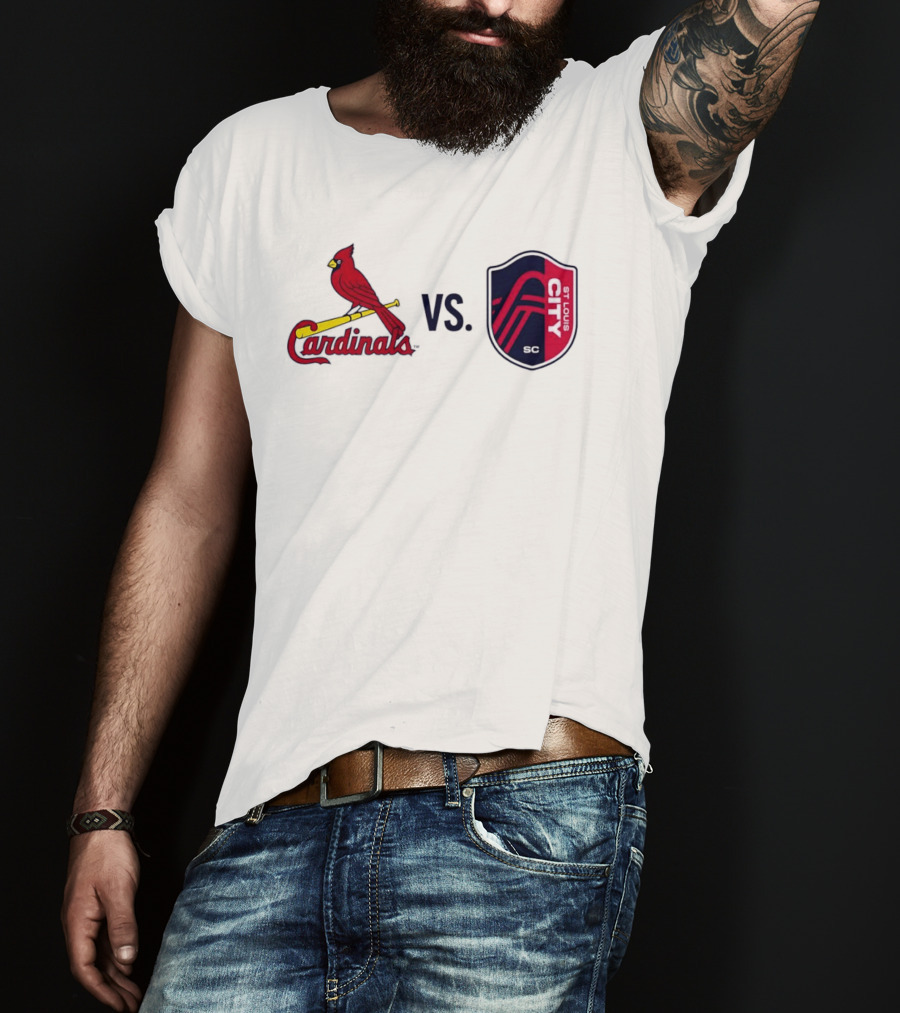St Louis Cardinals Vs St Louis City SC Matchup T-Shirt