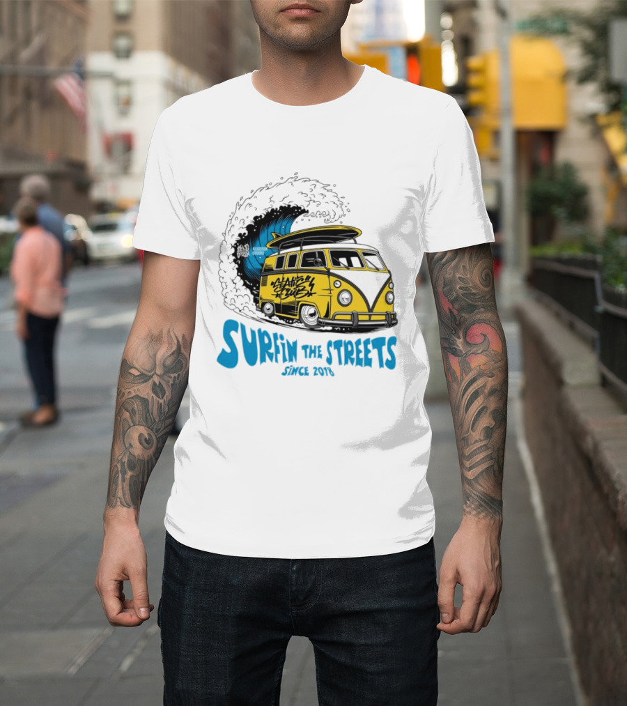 Static Club Volkswagen Bus Surfing Adventure Surfin The Streets Since 2018 T-Shirt