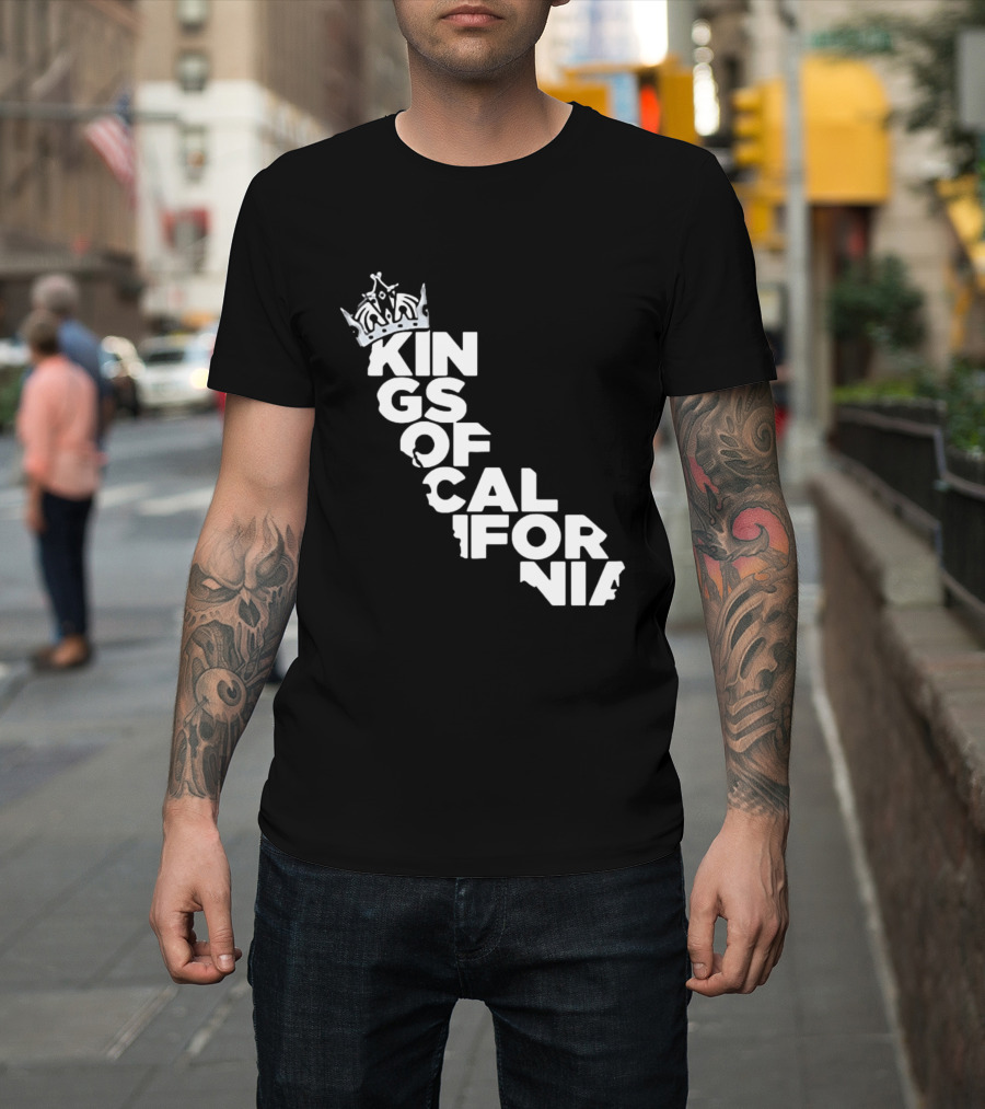 Kings Of California Crown Text Map T-Shirt