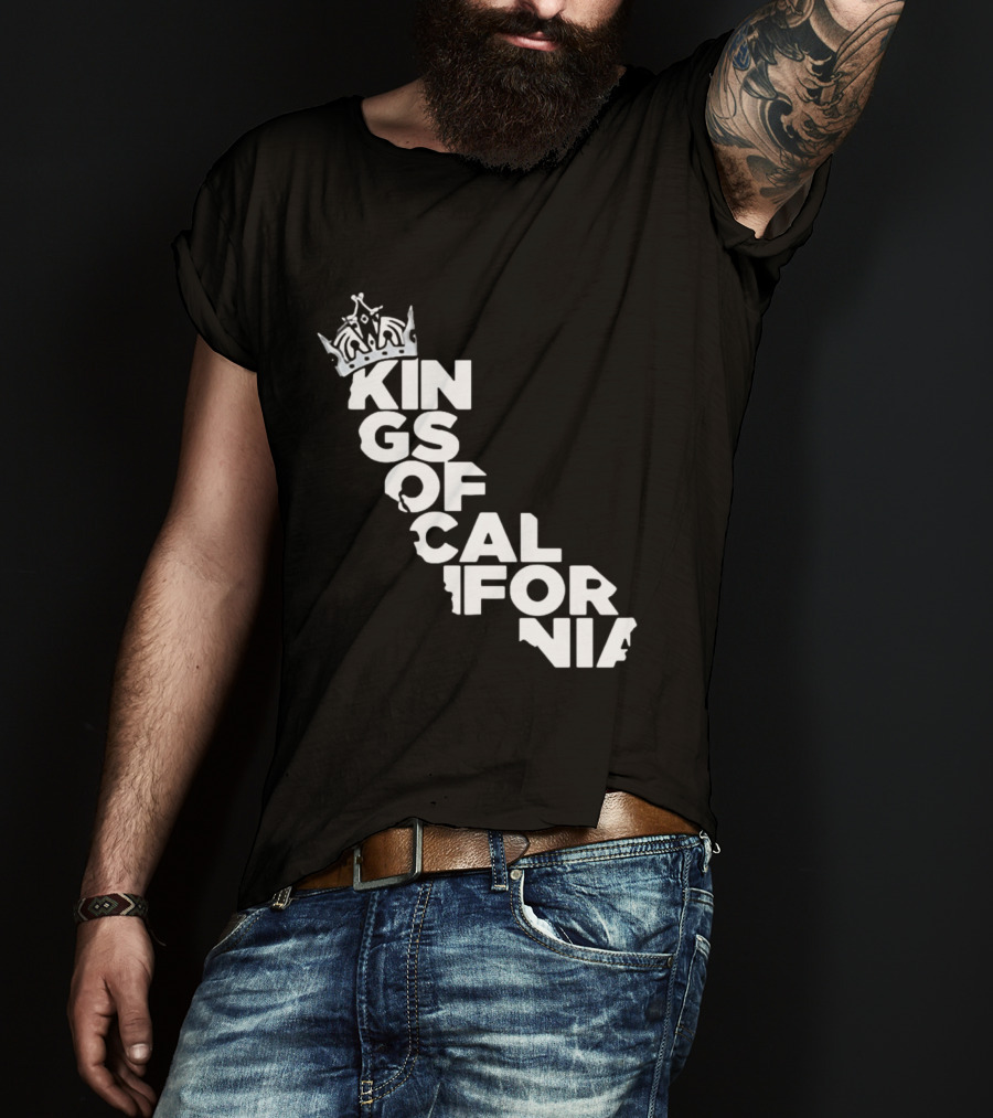 Kings Of California Crown Text Map T-Shirt
