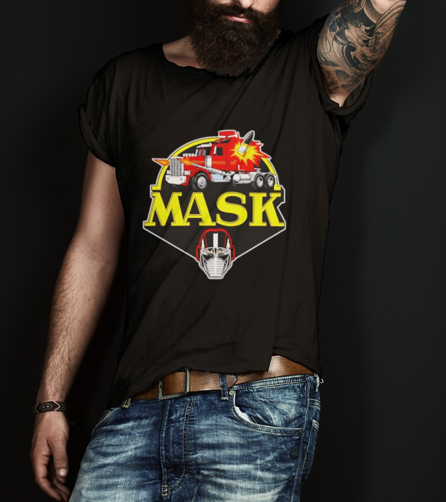 MASK Matt Trakker Rhino Vehicle Helmet Iconic 80s Cartoon T-Shirt