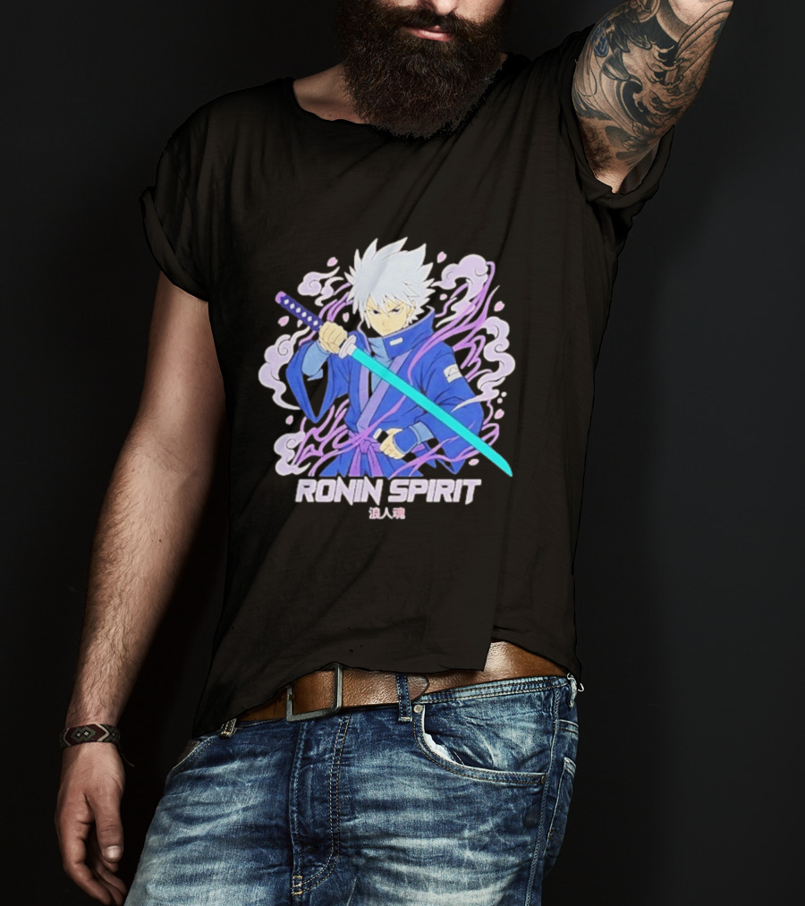 Ronin Spirit Anime Samurai Warrior Katana Manga T-Shirt
