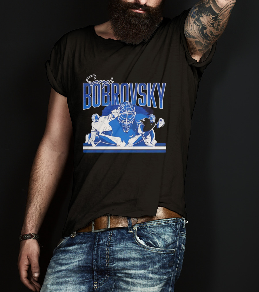 Sergei Bobrovsky Florida Panthers NHL Blue White Number 72 T-Shirt
