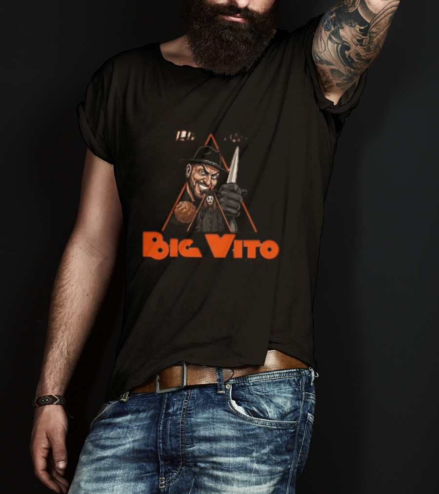 The Don Big Vito Mafia Triangle Graphic With Gangster And Knife T-Shirt
