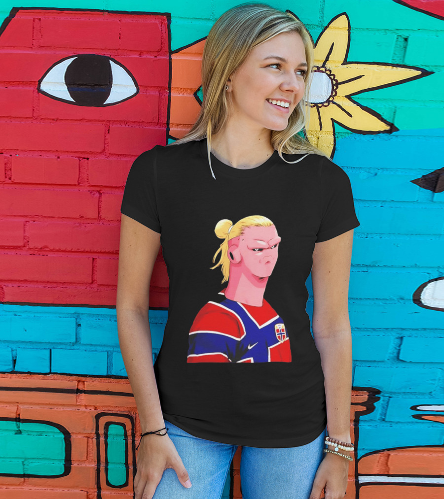 Erling Haaland Cartoon Norway National Football Team Norge T-Shirt