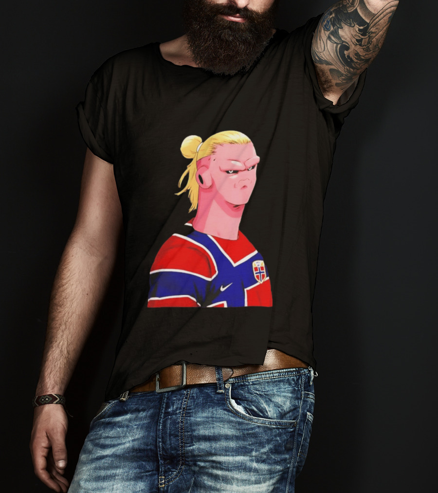 Erling Haaland Cartoon Norway National Football Team Norge T-Shirt