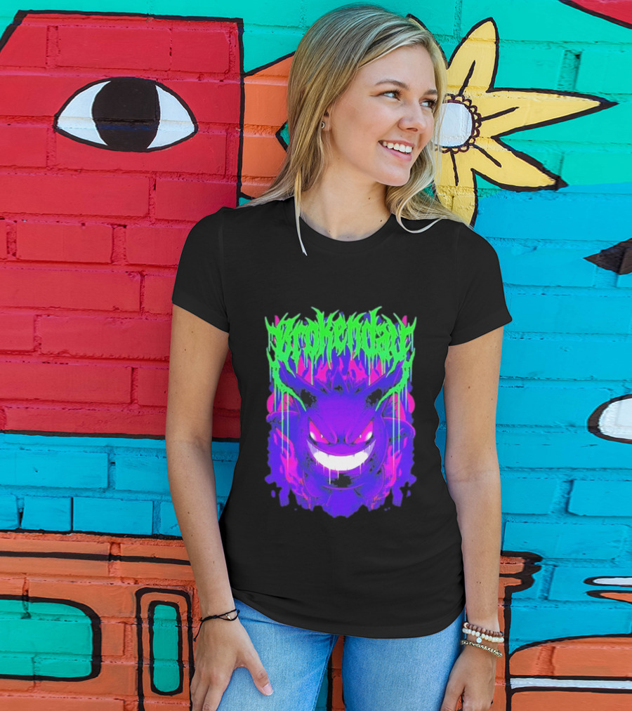 Brokenday Gengar Shadow Ball Bootleg Purple Neon T-Shirt