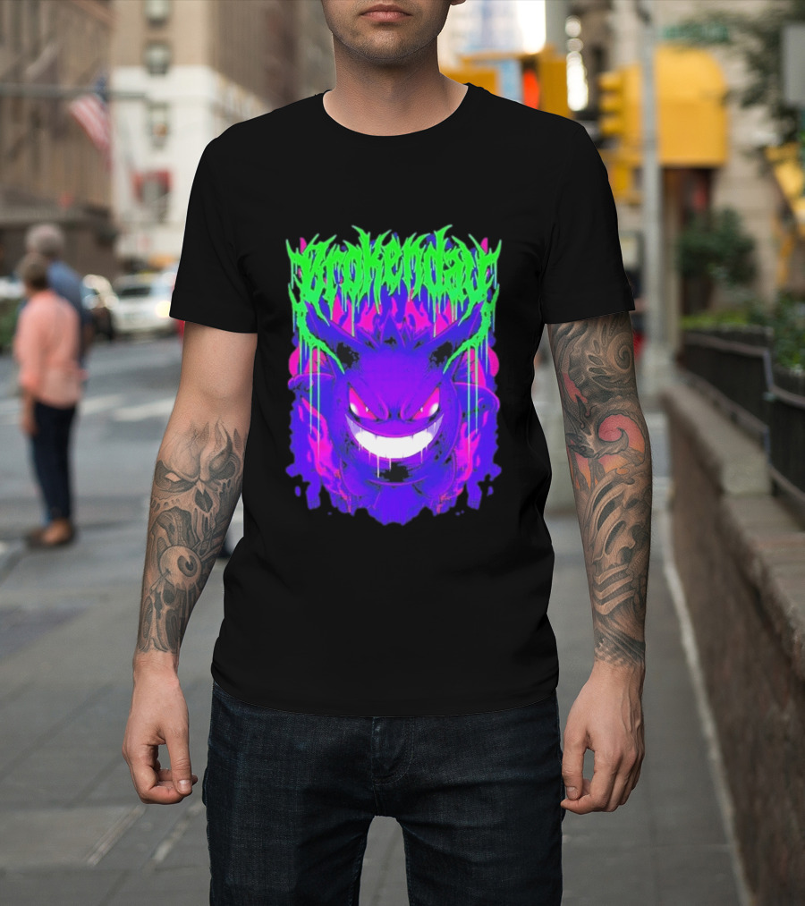Brokenday Gengar Shadow Ball Bootleg Purple Neon T-Shirt