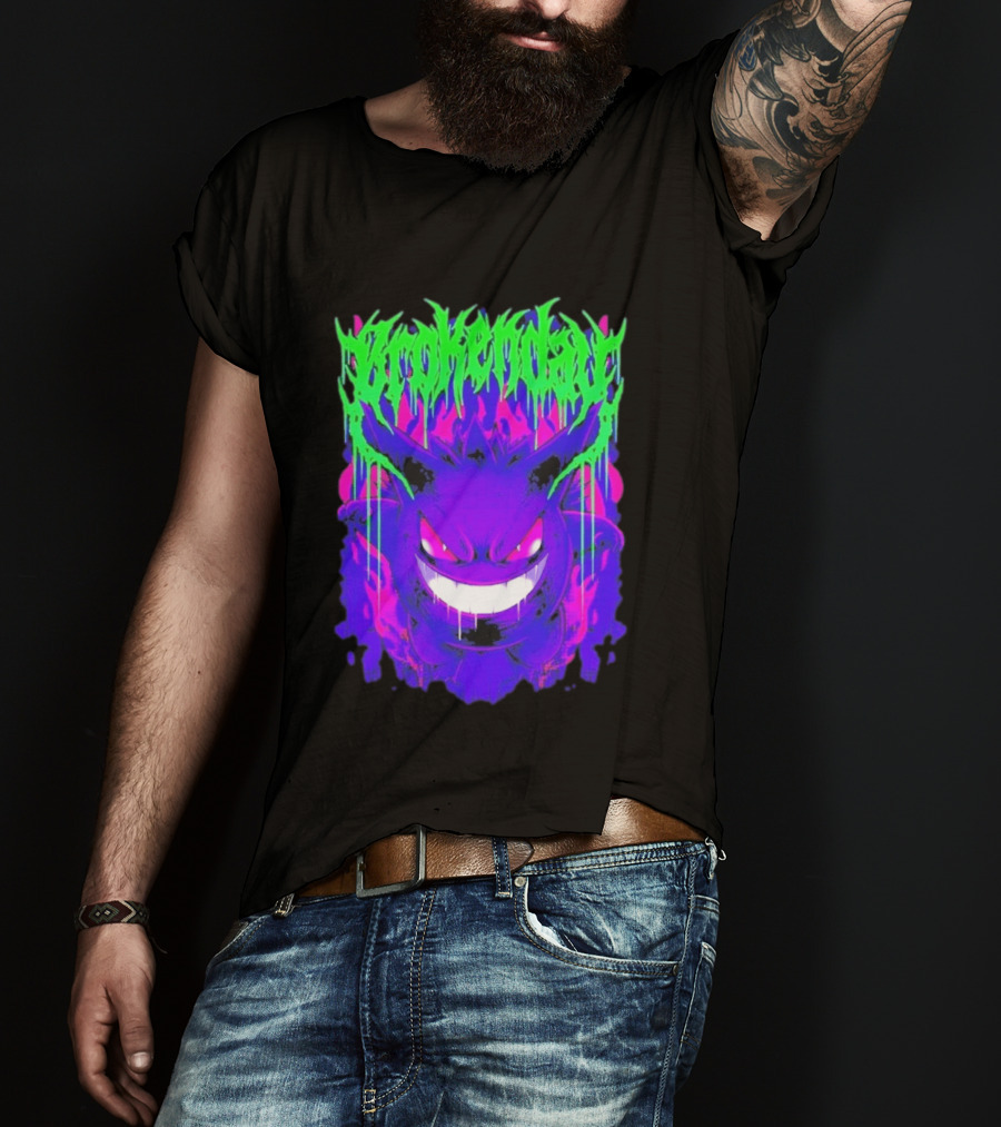 Brokenday Gengar Shadow Ball Bootleg Purple Neon T-Shirt