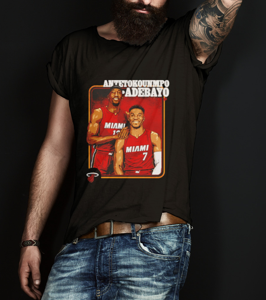 Antetokounmpo Adebayo Miami Heat Basketball T-Shirt