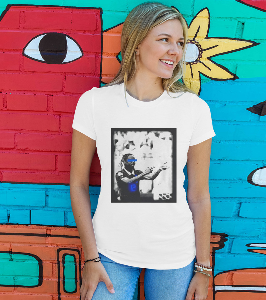 Bradley Barcola France Parasite Number 12 Footballer Blue Accents T-Shirt