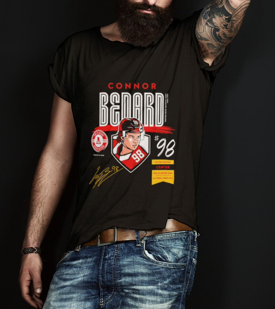 Connor Bedard Chicago Blackhawks #98 Rookie Spotlight Player Position Draft Pick T-Shirt