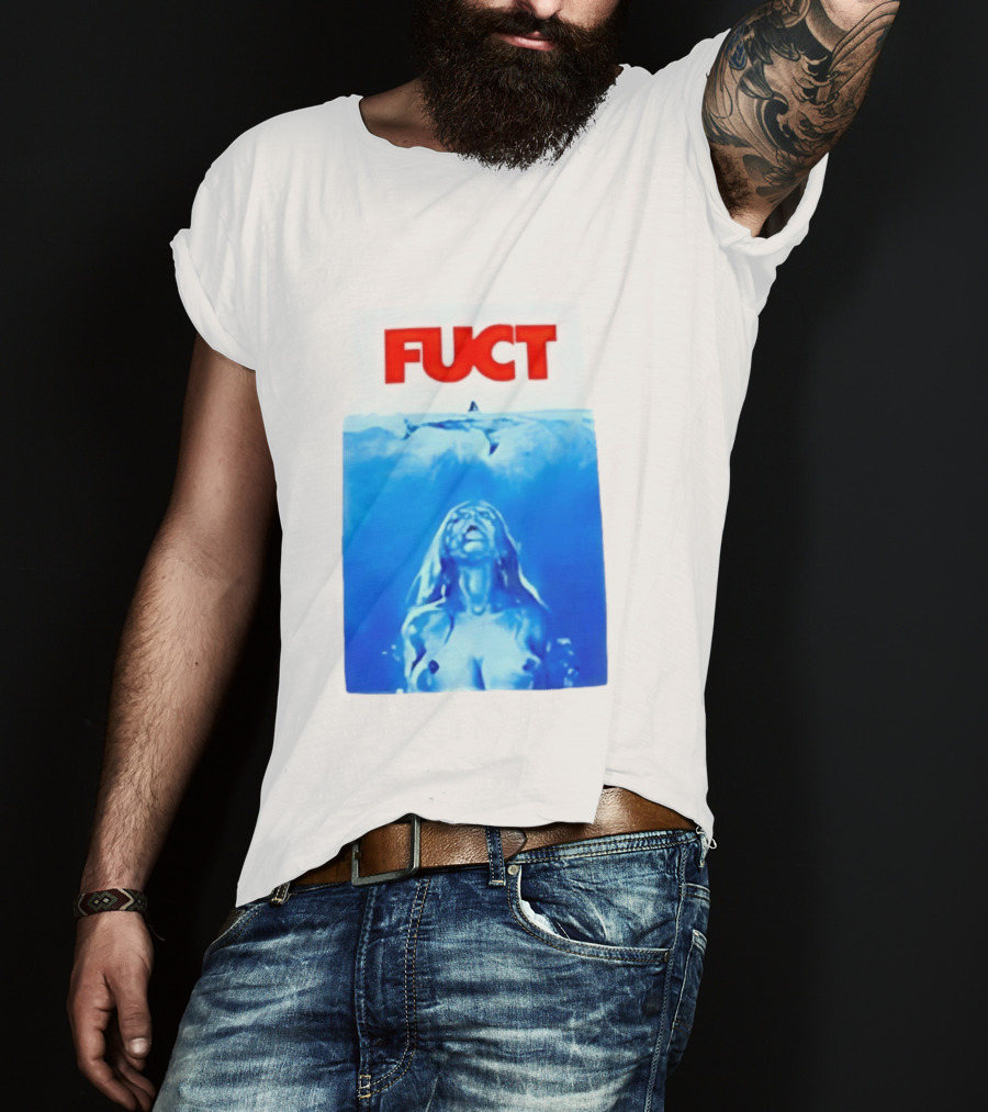 FUCT Jaws Ocean Shark Woman Swimming T-Shirt